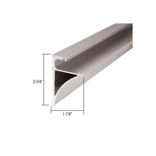 Brushed Nickel 96" Aluminum Shelving Extrusion for 3/8" Glass
