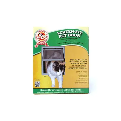 Gray Screen-Fit Pet Door - Small Gray Screen-Fit Pet Door - Small