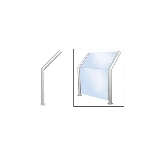 Polished Stainless Elegant 101 Series 2" Tubing Glass On Slant and Front Only Sneeze Guard Polished Stainless Elegant 101 Series 2" Tubing Glass On Slant and Front Only Sneeze Guard