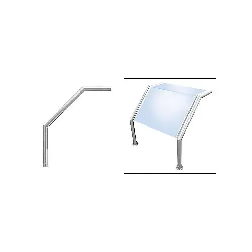 Polished Stainless Elegant 103 Series 1-1/2" Tubing Glass On Top and Slant Only Sneeze Guard Polished Stainless Elegant 103 Series 1-1/2" Tubing Glass On Top and Slant Only Sneeze Guard