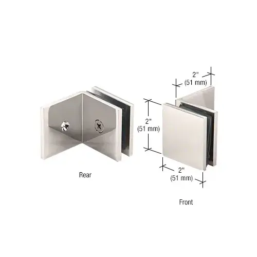 Polished Nickel Fixed Panel Square Clamp With Large Leg Polished Nickel Fixed Panel Square Clamp With Large Leg
