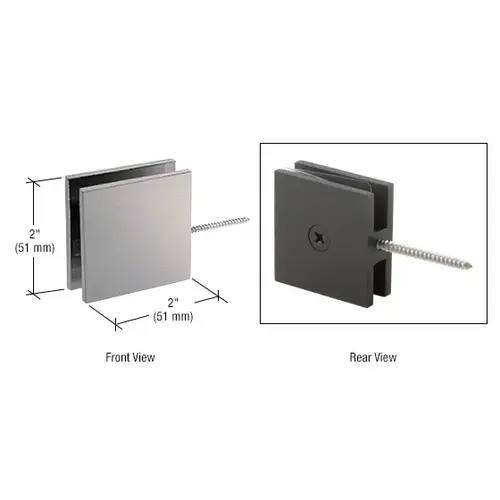Brushed Nickel Square Wall Mount Movable Transom Clamp