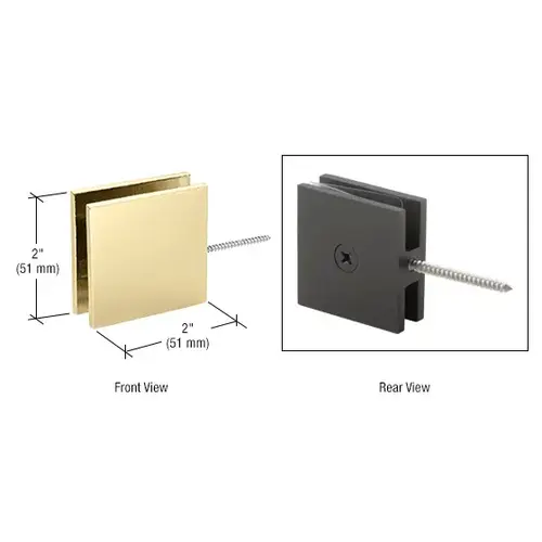 Satin Brass Square Wall Mount Movable Transom Clamp