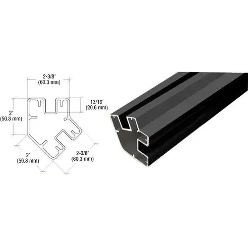 Matte Black 60" Long 2" x 2-3/8" Rectangular 135 Degree Post Matte Black 60" Long 2" x 2-3/8" Rectangular 135 Degree Post