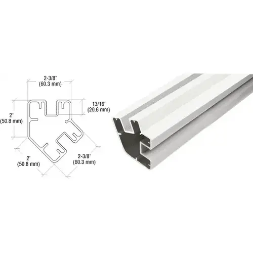Sky White 60" Long 2" x 2-3/8" Rectangular 135 Degree Post Sky White 60" Long 2" x 2-3/8" Rectangular 135 Degree Post
