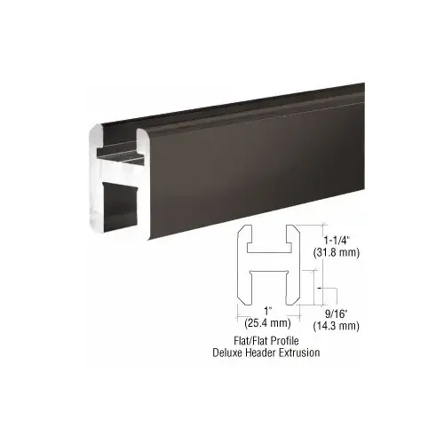 Oil Rubbed Bronze Flat/Flat Profile Deluxe Shower Door Header Kit - 95" Oil Rubbed Bronze Flat/Flat Profile Deluxe Shower Door Header Kit - 95"