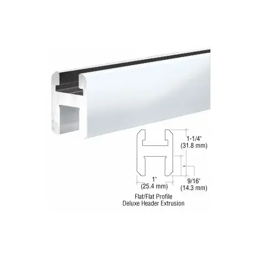 Satin Anodized Flat/Flat Profile Deluxe Shower Door Header Kit - 95" Satin Anodized Flat/Flat Profile Deluxe Shower Door Header Kit - 95"