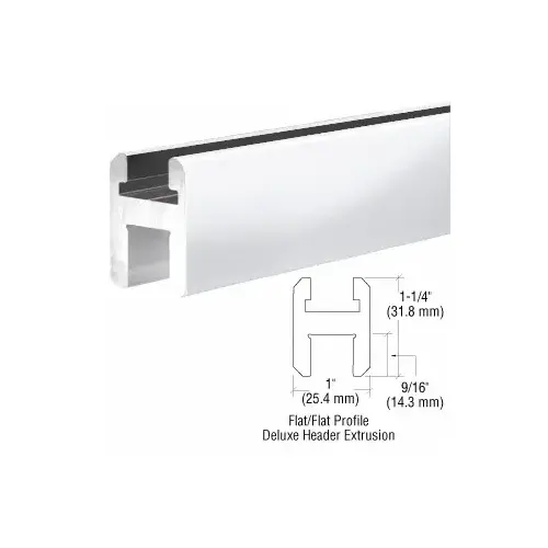 Brite Anodized Flat/Flat Profile Deluxe Shower Door Header Kit - 95"