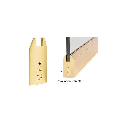 Polished Brass 4" Tapered End Cap for Wedge-Lock Sidelite Rails and 3/4" Glass Polished Brass 4" Tapered End Cap for Wedge-Lock Sidelite Rails and 3/4" Glass