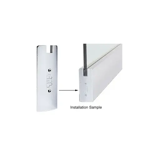 Polished Stainless 6" Square End Cap for 3/4" Glass Sidelite Rails