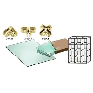 CRL SS34BR 12 Cube Single Sided Tempered Glass Displayer with Brass Connectors