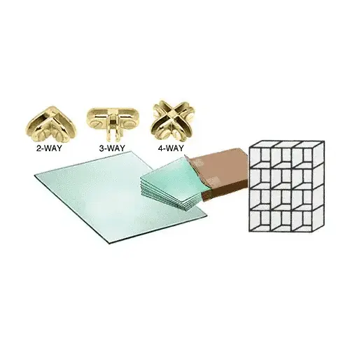 12 Cube Single Sided Tempered Glass Displayer with Brass Connectors