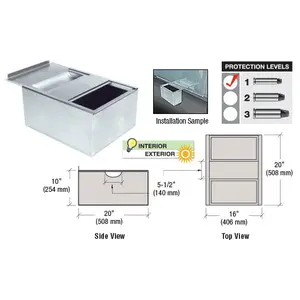 CRL ST1620 Brushed Stainless Sliding Deal Drawer and Pass-Thru Bin