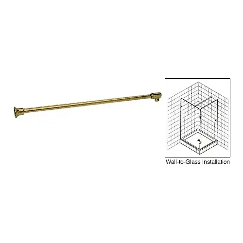 Antique Brass Frameless Shower Door Fixed Panel Wall-To-Glass Support Bar for 3/8" to 1/2" Thick Glass Antique Brass Frameless Shower Door Fixed Panel Wall-To-Glass Support Bar for 3/8" to 1/2" Thick Glass