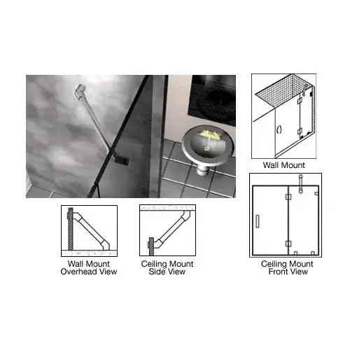 Brushed Nickel 39" Thru-Glass To Wall/Ceiling Mounted Support Bar Brushed Nickel 39" Thru-Glass To Wall/Ceiling Mounted Support Bar