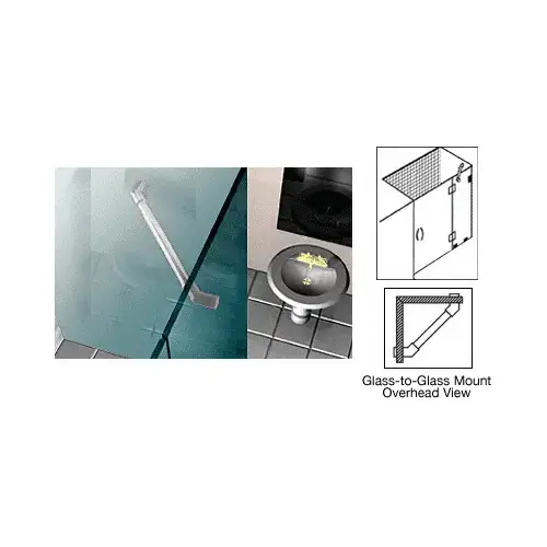 Polished Chrome 39" Thru-Glass To Glass Mounted Support Bar Polished Chrome 39" Thru-Glass To Glass Mounted Support Bar