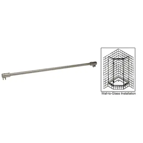 Brushed Nickel 51" Sleeve-Over Glass-To-Glass Support Bar for 3/8" to 1/2" Thick Glass Brushed Nickel 51" Sleeve-Over Glass-To-Glass Support Bar for 3/8" to 1/2" Thick Glass