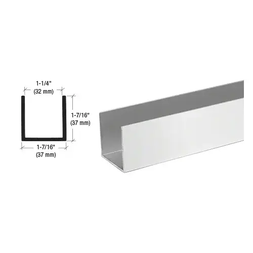 Satin Anodized 1-1/4" U-Channel Extrusion - 36" Stock Length Satin Anodized 1-1/4" U-Channel Extrusion - 36" Stock Length