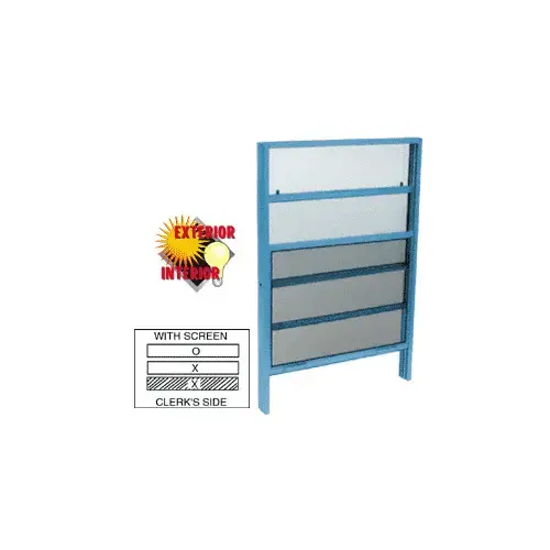 Custom KYNAR Paint Vertical Sliding Service Windows with 1/4" Glass and Screen Custom KYNAR Paint Vertical Sliding Service Windows with 1/4" Glass and Screen