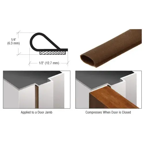 Brown Self-Adhesive Weatherstrip - 100 ft Roll Brown Self-Adhesive Weatherstrip - 100 ft Roll