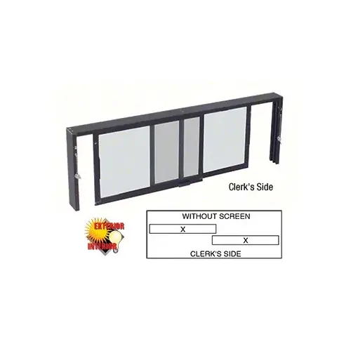 Duranodic Bronze Horizontal Sliding Service Window XX Format with 1/2" Vinyl Only for I.G. No Screen Duranodic Bronze Horizontal Sliding Service Window XX Format with 1/2" Vinyl Only for I.G. No Screen
