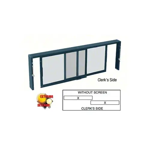 Custom Powder Painted Horizontal Sliding Service Window XX Format with 1/8" Glass no Screen Custom Powder Painted Horizontal Sliding Service Window XX Format with 1/8" Glass no Screen