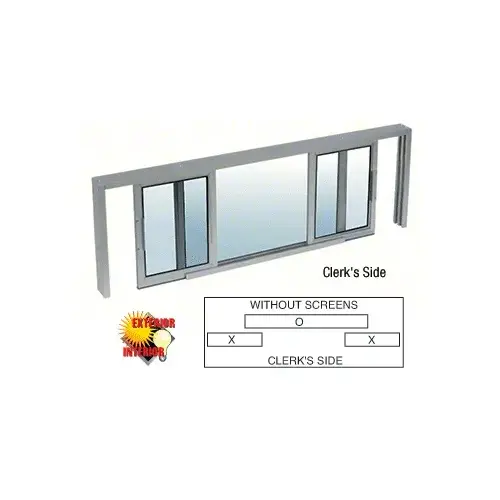 Satin Anodized Horizontal Sliding Service Window XOX Format with 1/4" Glass no Screen Satin Anodized Horizontal Sliding Service Window XOX Format with 1/4" Glass no Screen