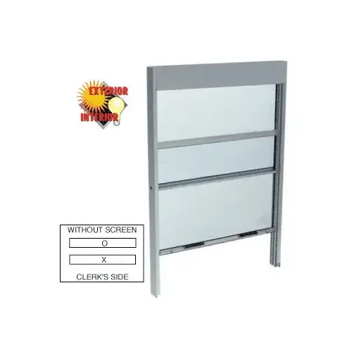 Satin Anodized Vertical Sliding Service Windows with Sash Balances and 1/4" Glass - No Screen Satin Anodized Vertical Sliding Service Windows with Sash Balances and 1/4" Glass - No Screen