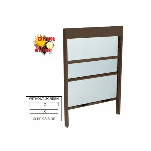 Duranodic Bronze Vertical Sliding Service Windows with Sash Balances and 1/4" Glass - No Screen Duranodic Bronze Vertical Sliding Service Windows with Sash Balances and 1/4" Glass - No Screen