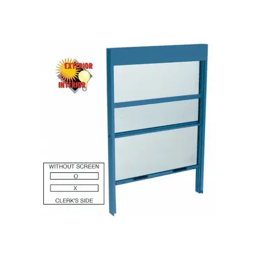 Custom Powder Painted Vertical Sliding Service Windows with Sash Balances and 1/4" Glass - No Screen Custom Powder Painted Vertical Sliding Service Windows with Sash Balances and 1/4" Glass - No Screen