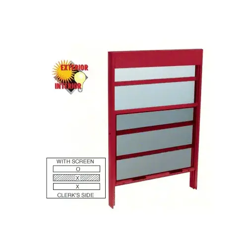 Custom KYNAR Painted Vertical Sliding Service Windows with Sash Balances and 1/4" Glass with Screen Custom KYNAR Painted Vertical Sliding Service Windows with Sash Balances and 1/4" Glass with Screen