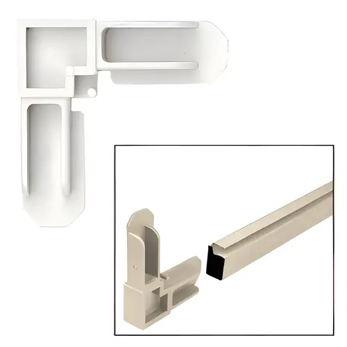 White 7/16" Square Cut Screen Frame Corners
