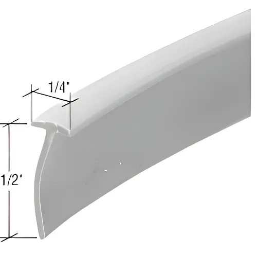 Gray 1/4" X 1/2" Storm Door Sweep, Vinyl Material, 37" Length, Gray Finish