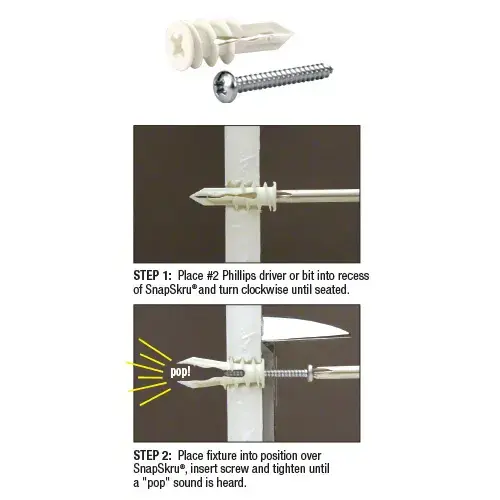 SnapSkru Self-Drilling Drywall Mini Anchors with Screws SnapSkru Self-Drilling Drywall Mini Anchors with Screws