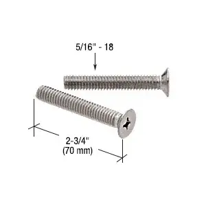 CRL TB4CH 5/16"-18 x 2-3/4" Through-Bolts for 1-3/4" Thick Door Pull Mounting Pair Satin Anodized