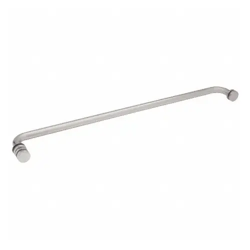 Satin Chrome 24" Towel Bar with Contemporary Knob