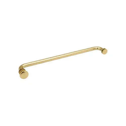 Polished Brass 18" Towel Bar with Traditional Knob