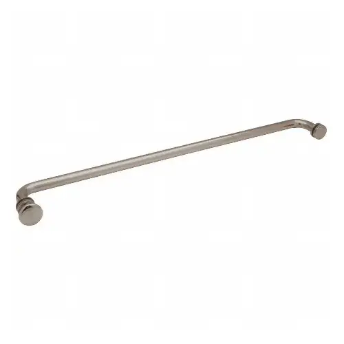 Brushed Nickel 24" Towel Bar with Traditional Knob