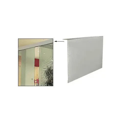 Brushed Stainless Clad 1" x 7-1/4" Custom 'L' Cover for Top Hung Track