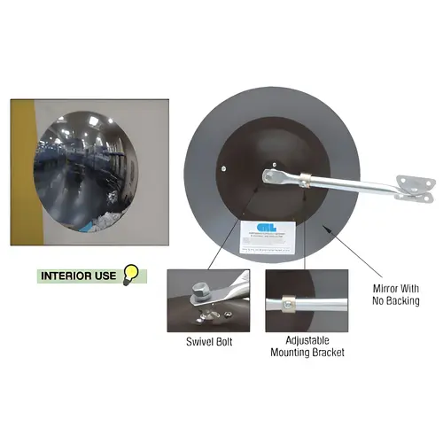 26" Diameter Indoor Clear Acrylic Convex Mirror 26" Diameter Indoor Clear Acrylic Convex Mirror