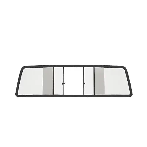 Duo-Vent Four Panel Slider with Clear Glass for 1980 to 1996 Volkswagen Caddy Truck Black