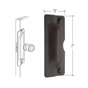 CRL U9501 7" Bronze Latch Shield for Flush Mounted Doors