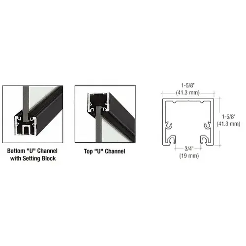 Black Powder Coat 120" Length U-Channel with Roll-In Top Load Gasket Black Powder Coat 120" Length U-Channel with Roll-In Top Load Gasket