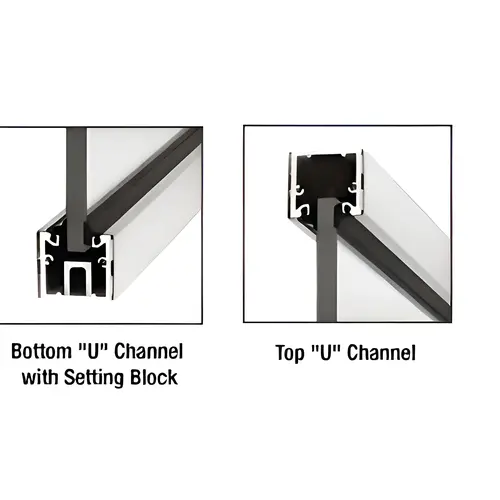 Satin Anodized 240" Length U-Channel with Roll-In Top Load Gasket Satin Anodized 240" Length U-Channel with Roll-In Top Load Gasket