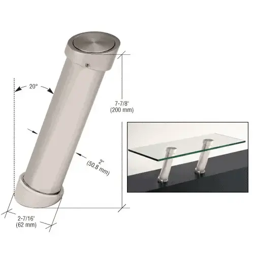 Satin Nickel 7-7/8" UV Bonded Angled Countertop Support