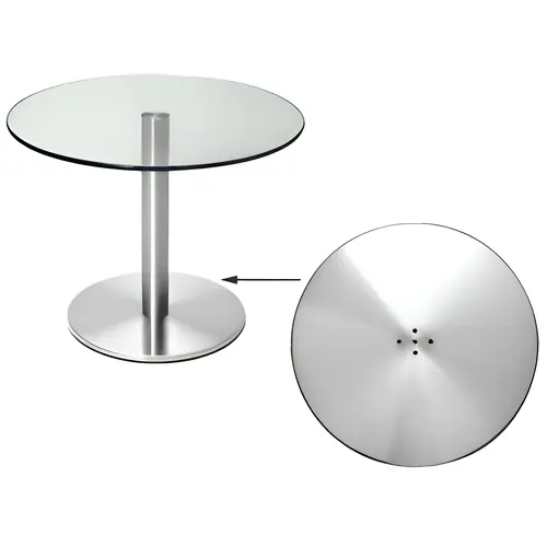 Brushed Stainless 400 mm Table Base Plate Brushed Stainless 400 mm Table Base Plate