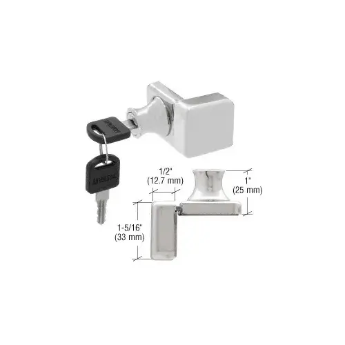 Chrome UV Glass Door Lock for Overlay Doors - Keyed Alike Chrome UV Glass Door Lock for Overlay Doors - Keyed Alike