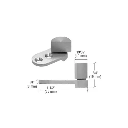 Small Brushed Stainless UV Glass-to-Wood Swing Hinge Pair