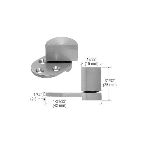 Large Brushed Stainless UV Glass-to-Wood Swing Hinge Pair