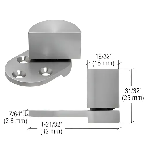Large Brushed Stainless UV Glass-to-Wood Swing Hinge Pair Large Brushed Stainless UV Glass-to-Wood Swing Hinge Pair